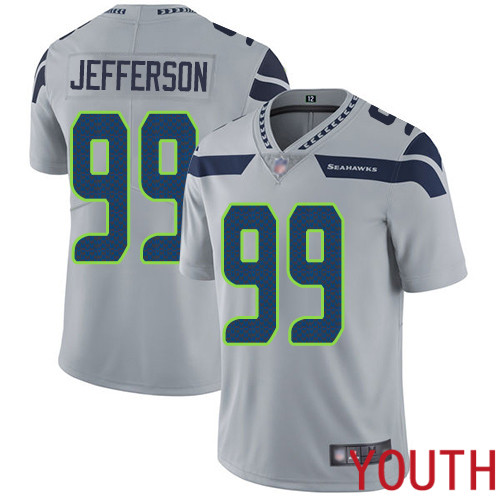 Seattle Seahawks Limited Grey Youth Quinton Jefferson Alternate Jersey NFL Football #99 Vapor Untouchable->youth nfl jersey->Youth Jersey